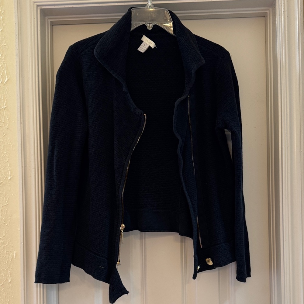 Women's Chico’s cropped zip up sweater